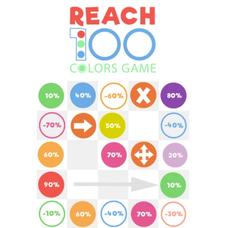 Reach 100 Colors Game preview