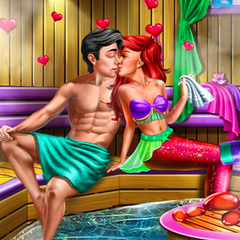 Mermaid Sauna Flirting
