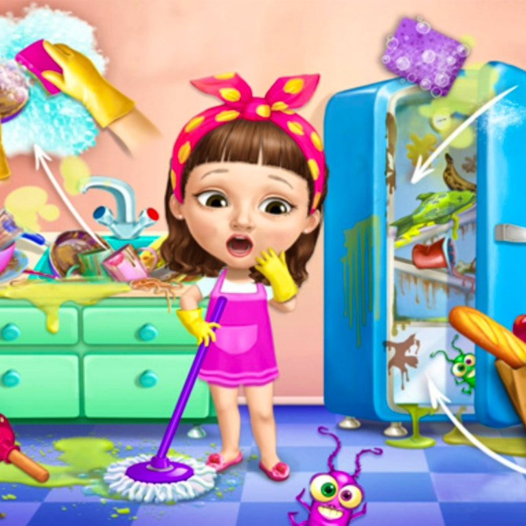 Sweet Baby Girl Cleanup Messy House