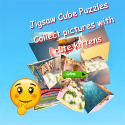 Jigsaw Cube Puzzles Collect Pictures with Cute Kittens