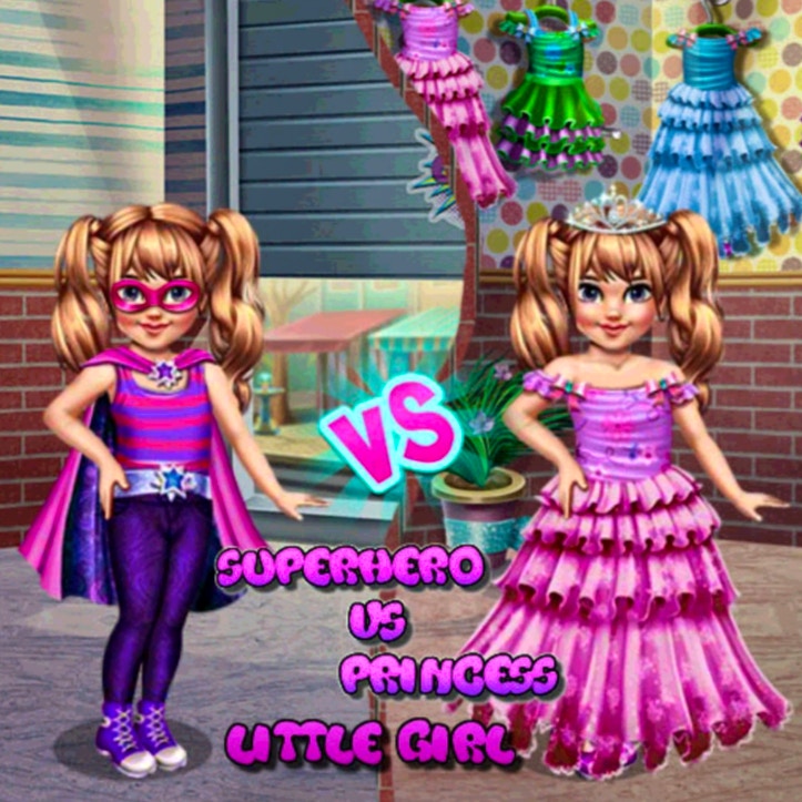Little Girl Superhero Vs Princess