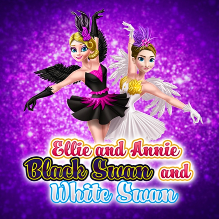 Ellie and Annie Black Swan and White Swan