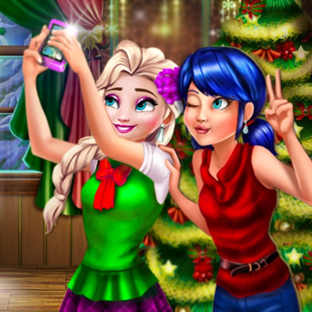 Ladybug And Elsa Xmas Selfie preview