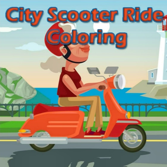 City Scooter Ride Coloring