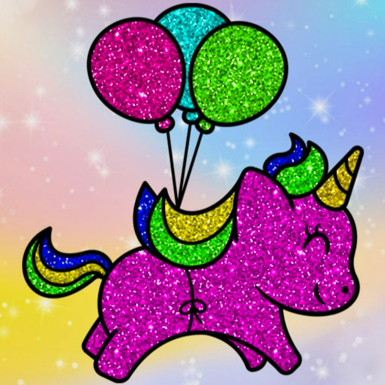 Coloring Book Glittered Unicorns preview