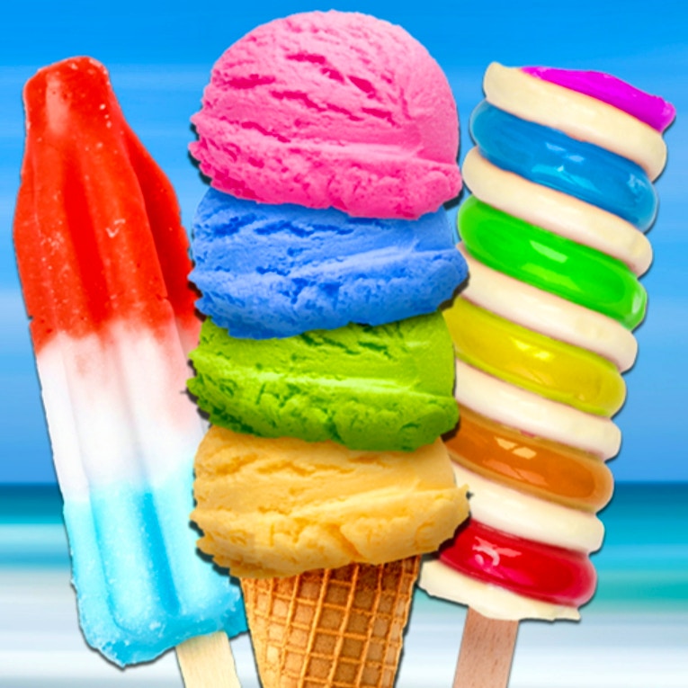 Rainbow Ice Cream And Popsicles