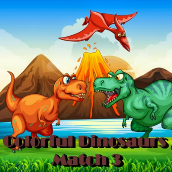 Colorful Dinosaurs Match 3 game