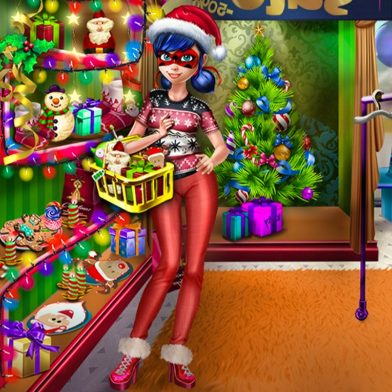Dotted Girl Christmas Shopping