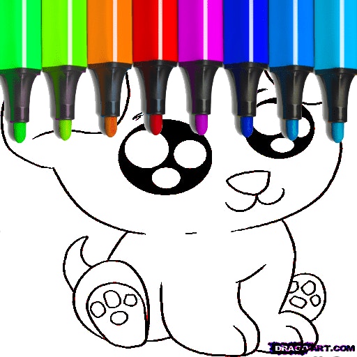 Cute Anime Animals Coloring Pages game
