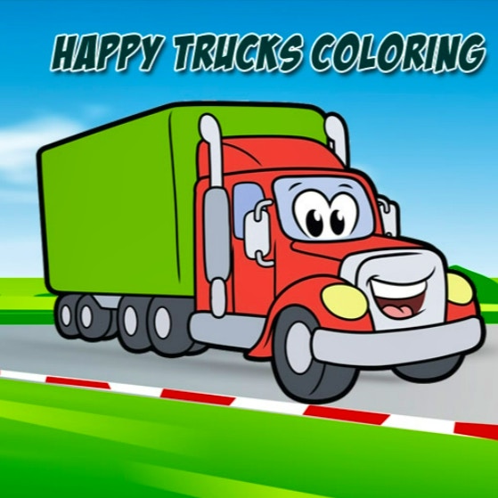 Happy Trucks Coloring